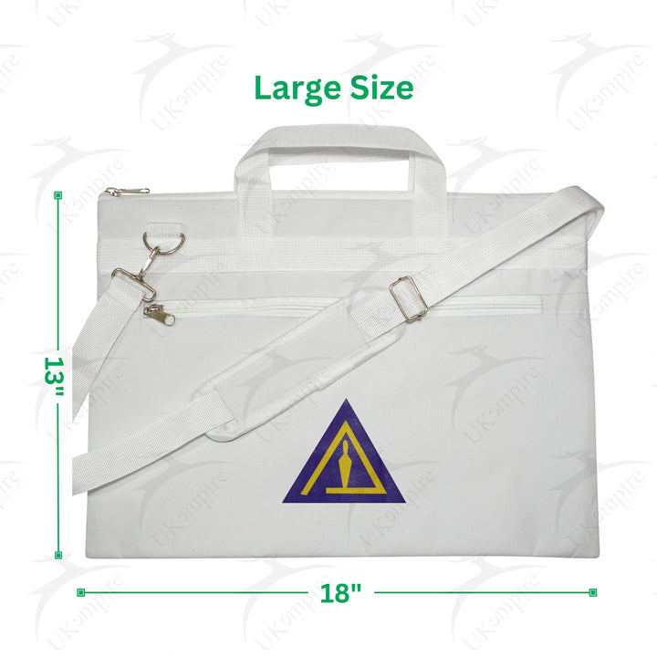 Masonic Cryptic Masons Royal & Select White Tote Bag Printed with Hand & Shoulder Carry