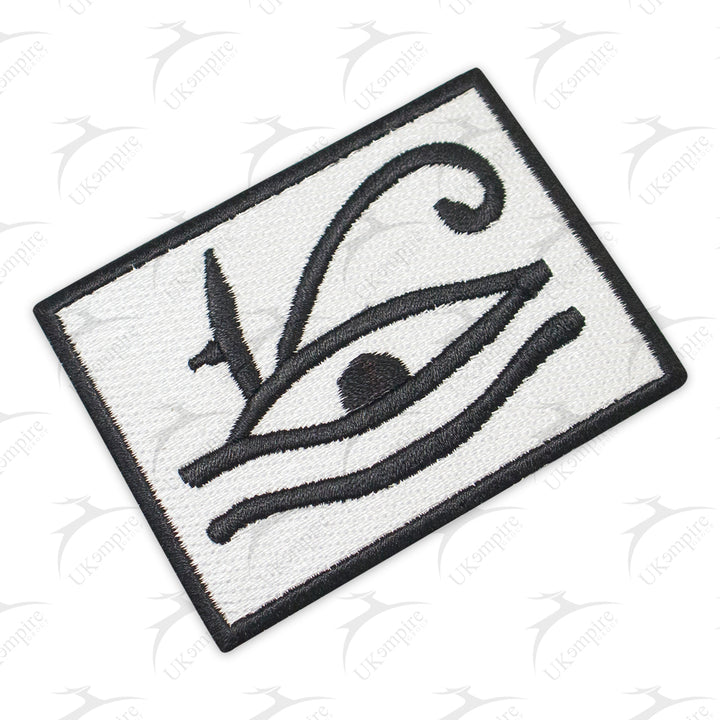 Masonic Holy Eye of Horus Patch Black Machine Embroidered, Iron-On Back