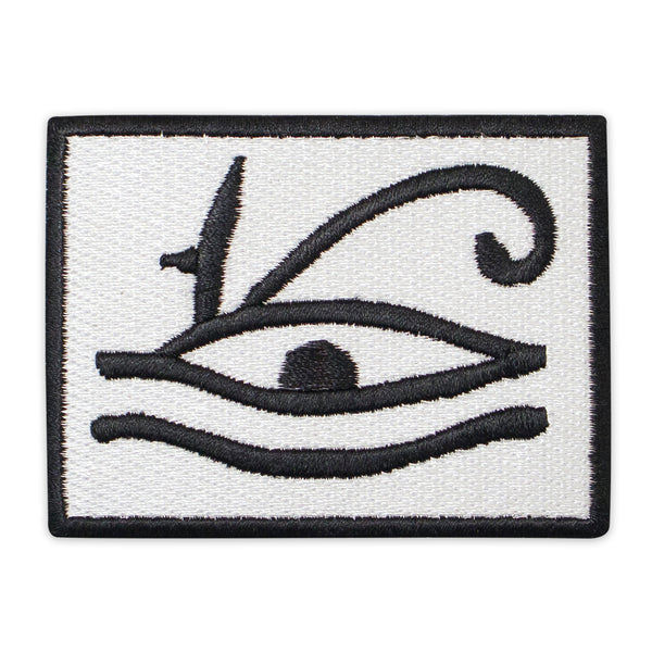 Masonic Holy Eye of Horus Patch Black Machine Embroidered, Iron-On Back