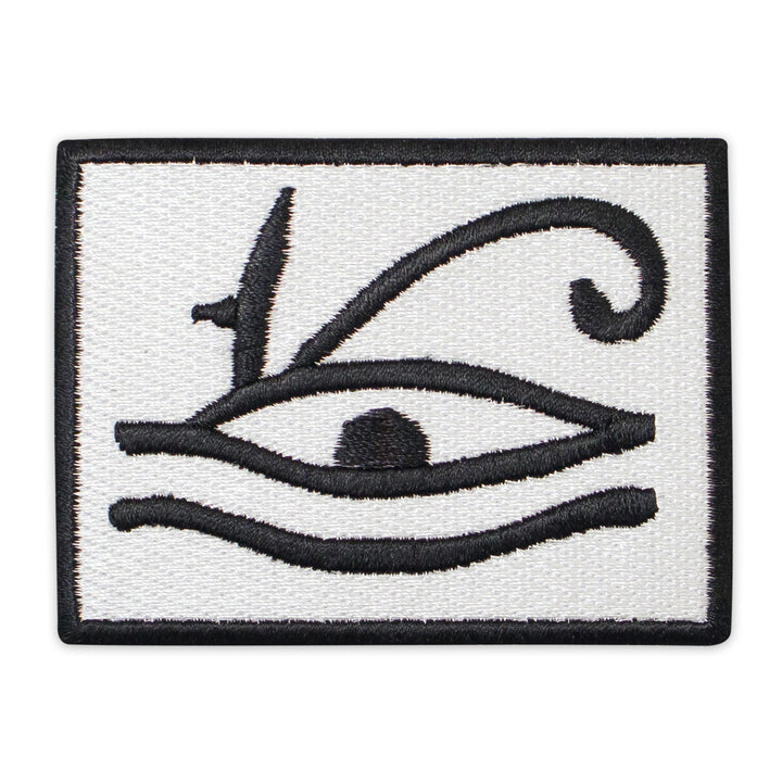 Masonic Holy Eye of Horus Patch Black Machine Embroidered, Iron-On Back
