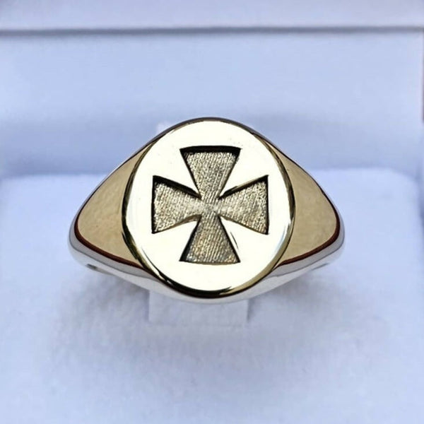 Knights Templar Commandery Ring - 14K Gold - Bricks Masons