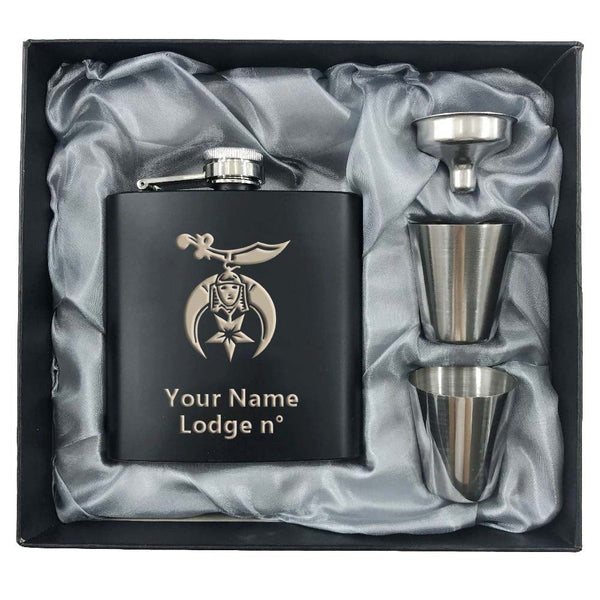 Shriners Flask - 2 Shot Glasses & Funnel