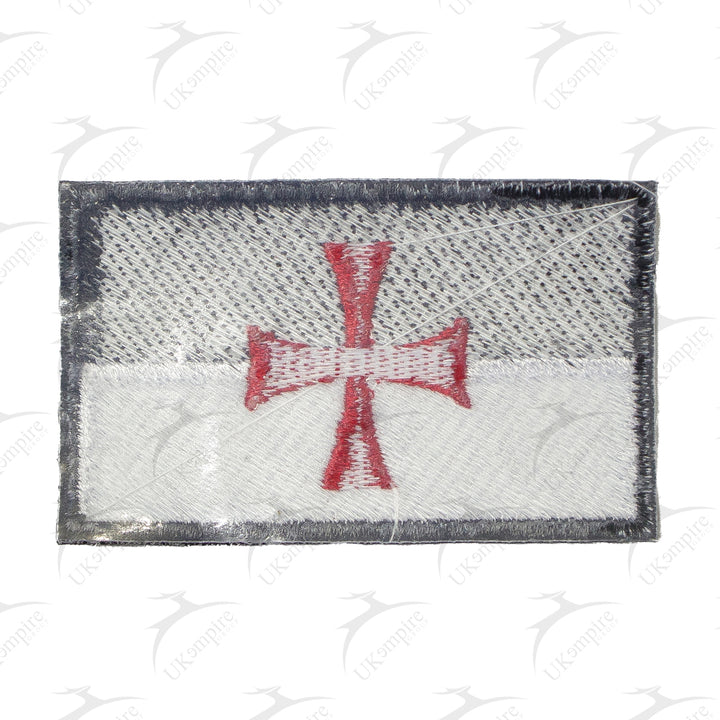 Knight Templar Cross Christian Flag Crusader Patch Embroidery – Iron-On Back
