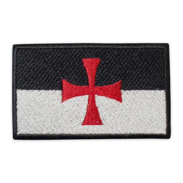 Knight Templar Cross Christian Flag Crusader Patch Embroidery – Iron-On Back