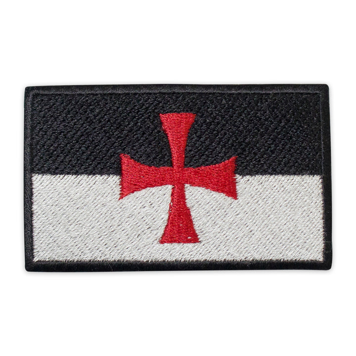 Knight Templar Cross Christian Flag Crusader Patch Embroidery – Iron-On Back