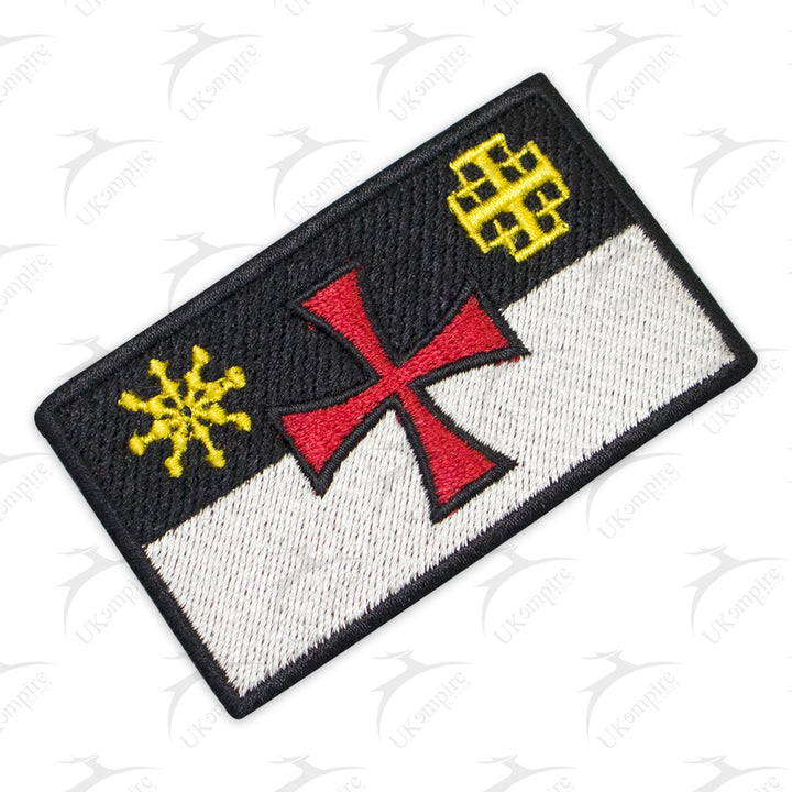 Knight Templar Crusader Flag Tactical Patch Embroidered, Iron-On Back