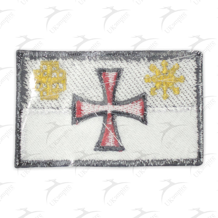 Knight Templar Crusader Flag Tactical Patch Embroidered, Iron-On Back