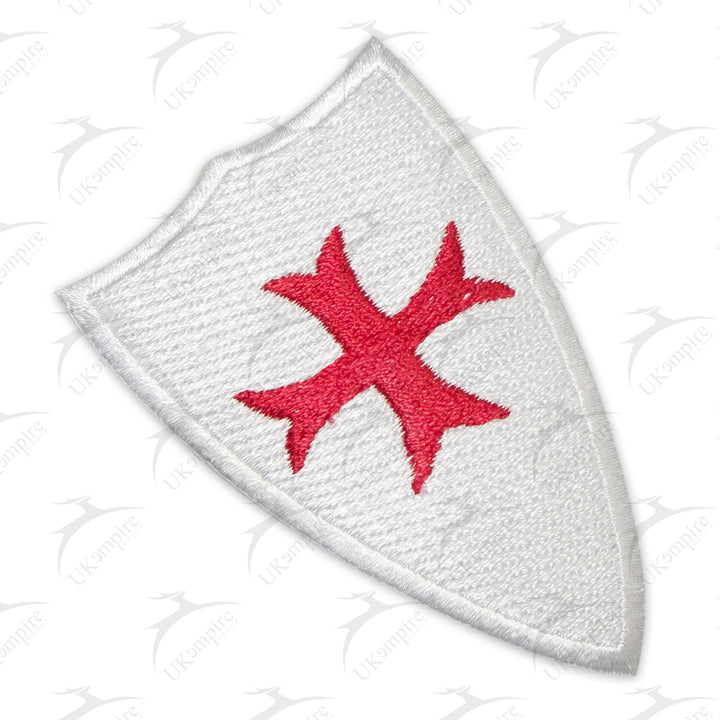 Knights Templar Crusader Shield Jerusalem Flag Patch Embroidery – Iron-On Back