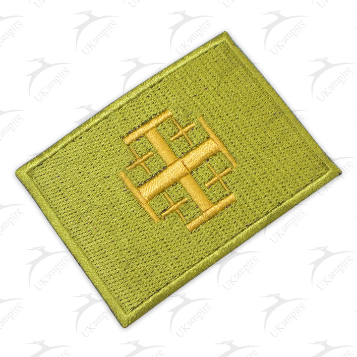 Knight Templar Jerusalem Shield Flag Yellow Patch Embroidered, Iron-On Back