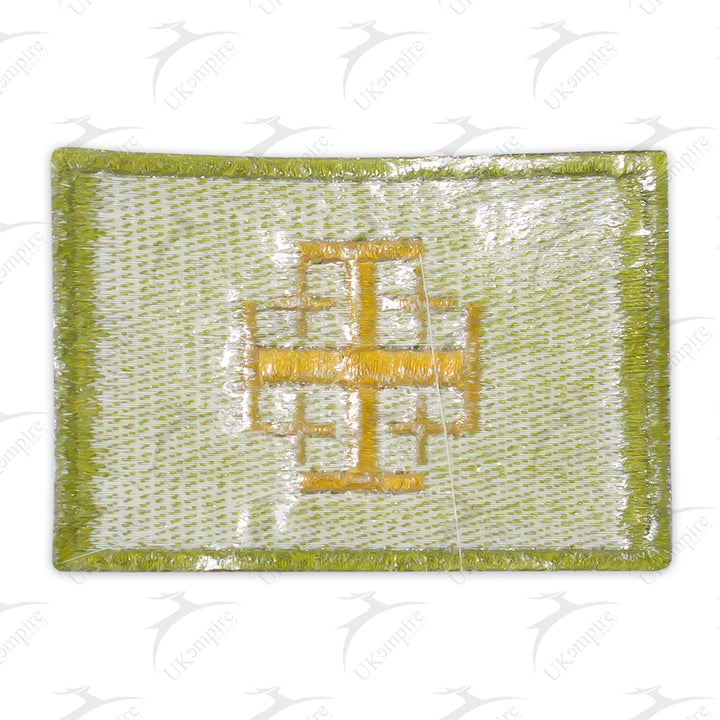 Knight Templar Jerusalem Shield Flag Yellow Patch Embroidered, Iron-On Back