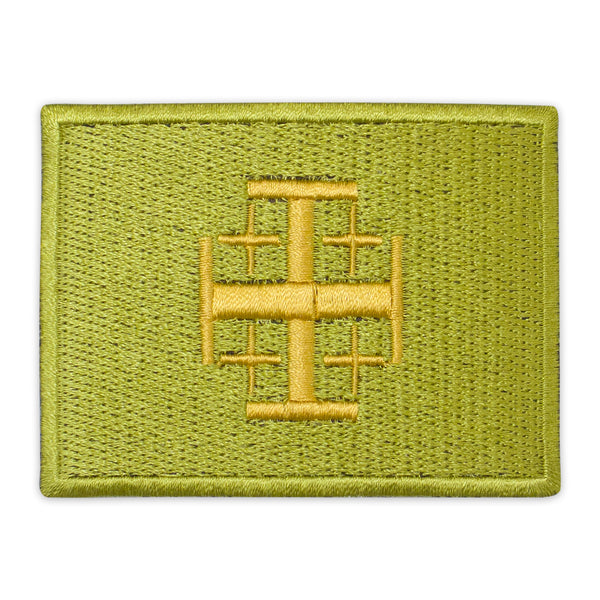Knight Templar Jerusalem Shield Flag Yellow Patch Embroidered, Iron-On Back