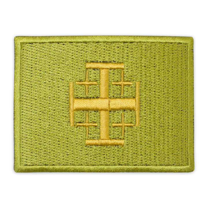 Knight Templar Jerusalem Shield Flag Yellow Patch Embroidered, Iron-On Back