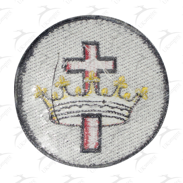 Knight Templar Kings Crown Cross Patch Machine Embroidery – Iron-On Back
