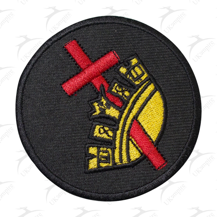 Knight Templar Cross Crown Patch Machine Embroidery – Iron-On Back