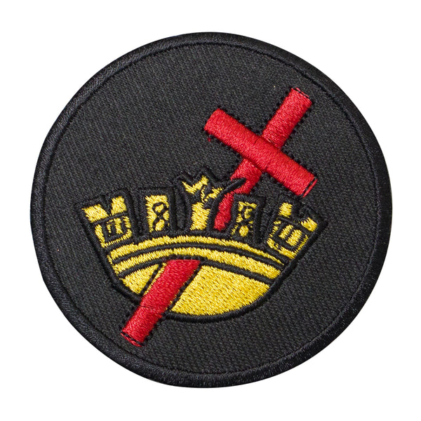 Knight Templar Cross Crown Patch Machine Embroidery – Iron-On Back