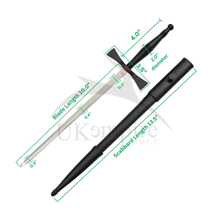 Knights Templar Dagger with Black Scabbard – Ceremonial Masonic Swords Daggers-1