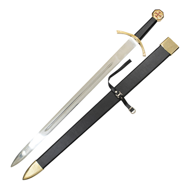 Knights Templar Commandery Sword with Black Scabbard (Set of 2)