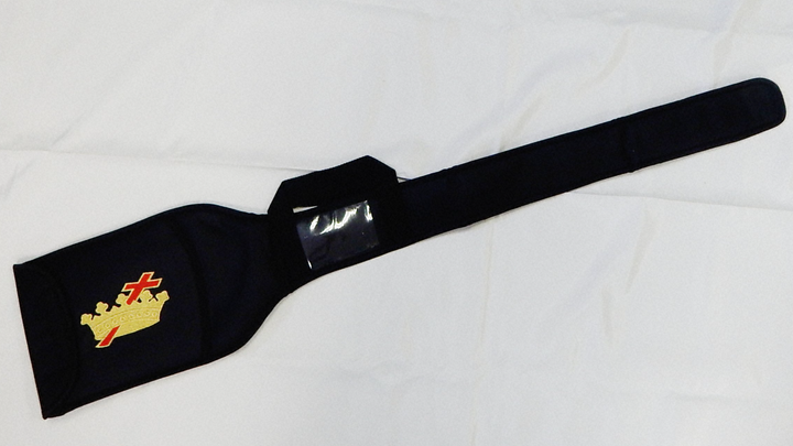 Premium Knights Templar Cross and Crown Sword Case - 92cm Black Leather with Hand Carry & Shoulder Strap, Large Masonic Sword Holder Bag