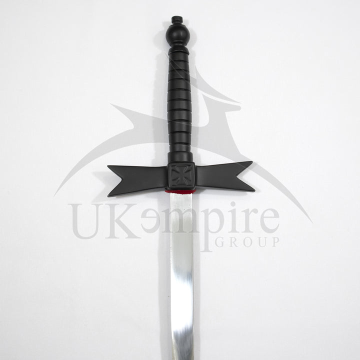 Knights Templar Cross Sword with Black Scabbard & Leather Case (Set of 3)-4