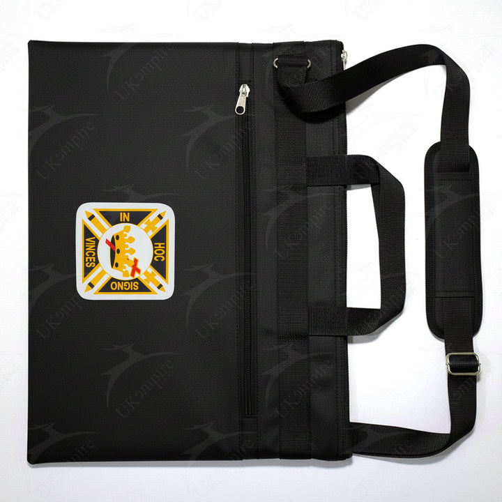 Knights Templar Cross With Crown Black Tote Bag Printed with Hand & Shoulder Carry