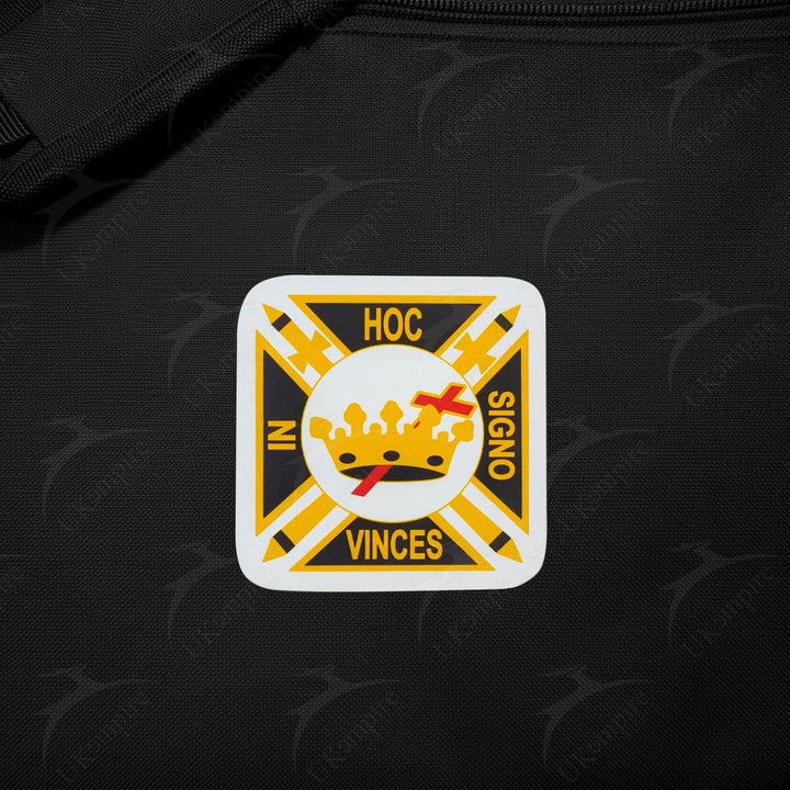 Knights Templar Cross With Crown Black Tote Bag Printed with Hand & Shoulder Carry