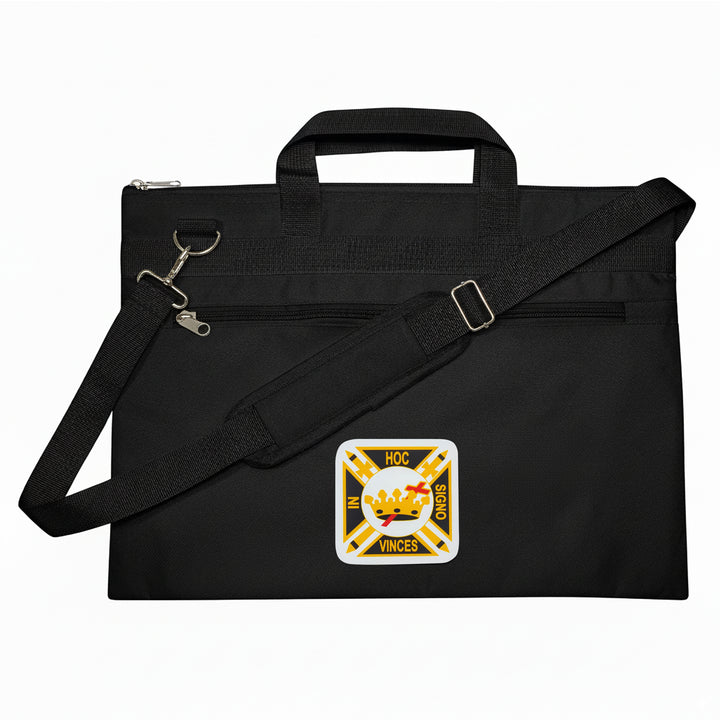 Knights Templar Cross With Crown Black Tote Bag Printed with Hand & Shoulder Carry