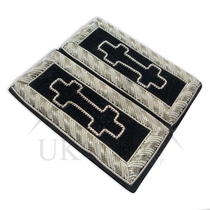 Masonic Knight Templar Encampment Cross Shoulder Boards Silver