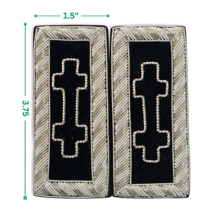 Masonic Knight Templar Encampment Cross Shoulder Boards Silver