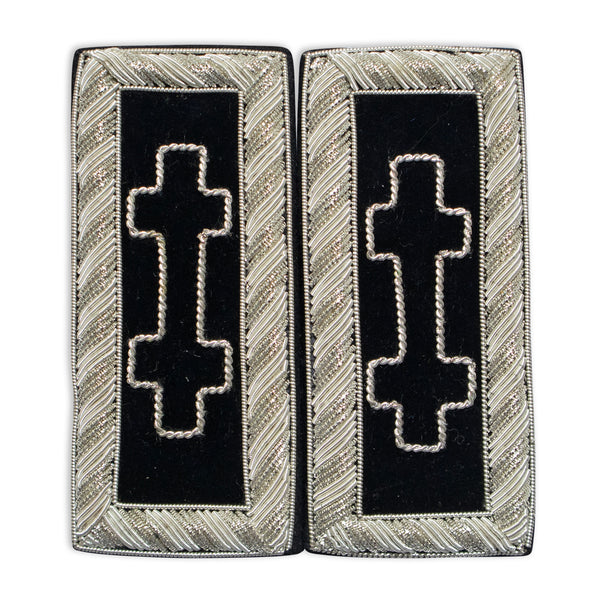 Masonic Knight Templar Encampment Cross Shoulder Boards Silver