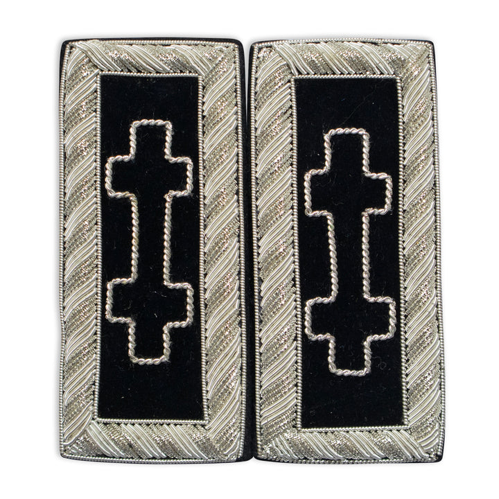 Masonic Knight Templar Encampment Cross Shoulder Boards Silver
