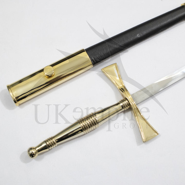 Knights Templar Preceptors Dagger with Black Scabbard – Ceremonial Masonic Swords Daggers-2
