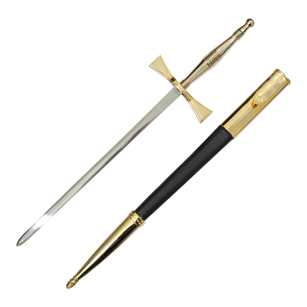 Knights Templar Preceptors Dagger with Black Scabbard – Ceremonial Masonic Swords Daggers