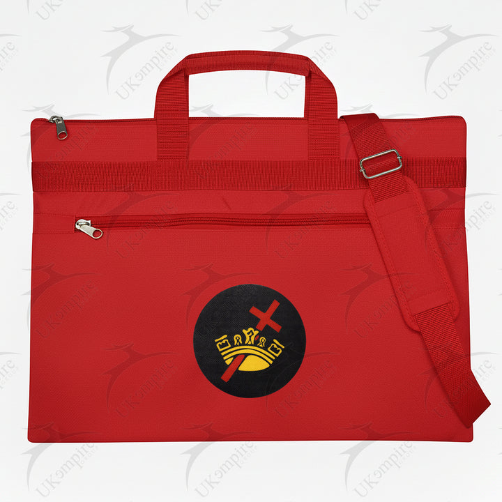 Knights Templar Queen Crown Red Tote Bag Printed with Hand & Shoulder Carry