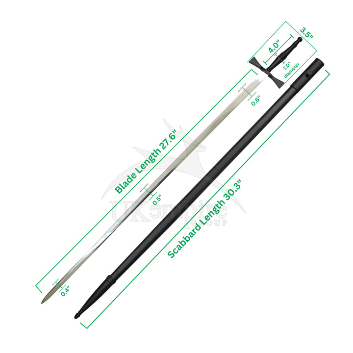 Knights Templar Standard Sword with Black Scabbard & Leather Case (Set of 3)-1