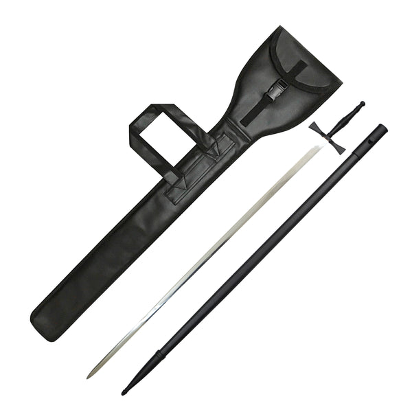 Knights Templar Standard Sword with Black Scabbard & Leather Case (Set of 3)