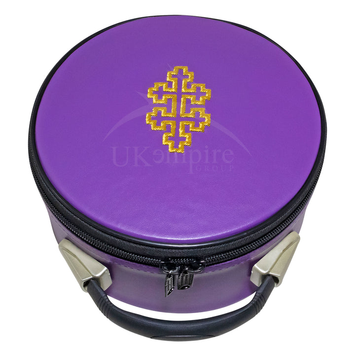33rd Degree Crown Cap Case Purple – Gold Embroidered Salem Cross 1