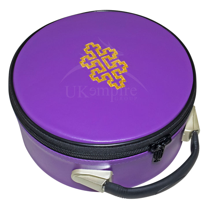 33rd Degree Crown Cap Case Purple – Gold Embroidered Salem Cross 2