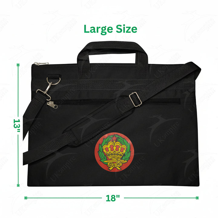 Masonic Amaranth Crown Black Tote Bag Printed with Hand & Shoulder Carry