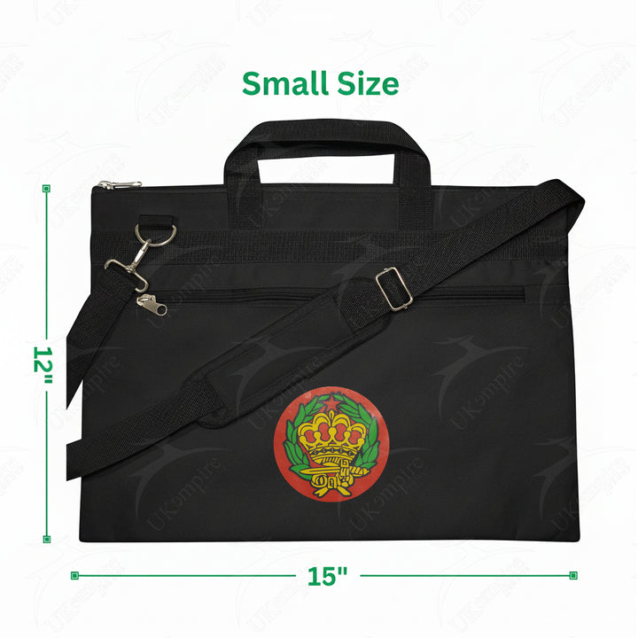 Masonic Amaranth Crown Black Tote Bag Printed with Hand & Shoulder Carry