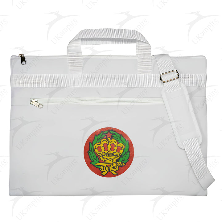 Masonic Amaranth Crown White Tote Bag Printed with Hand & Shoulder Carry