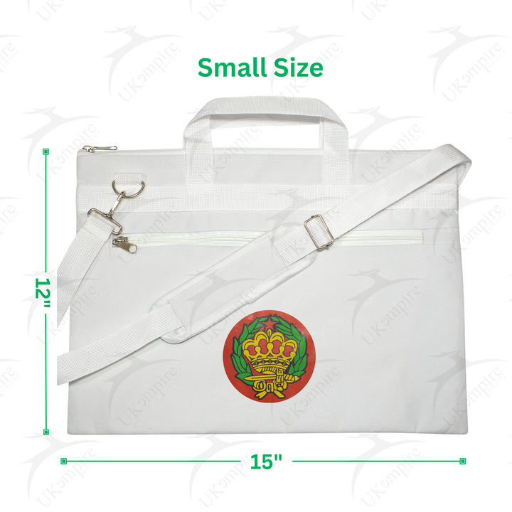 Masonic Amaranth Crown White Tote Bag Printed with Hand & Shoulder Carry