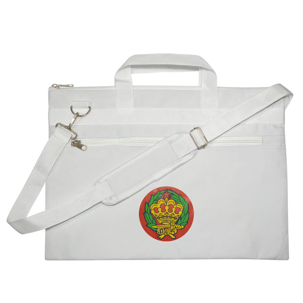 Masonic Amaranth Crown White Tote Bag Printed with Hand & Shoulder Carry
