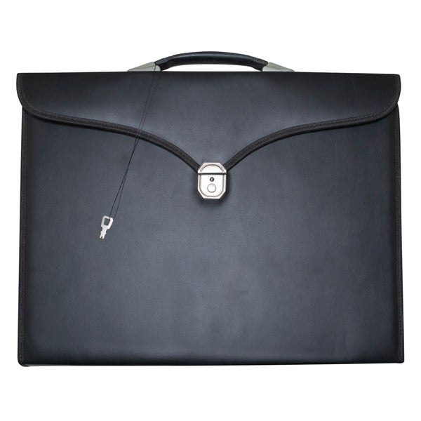 Masonic Apron & Collar Case Single Handle Black Leather