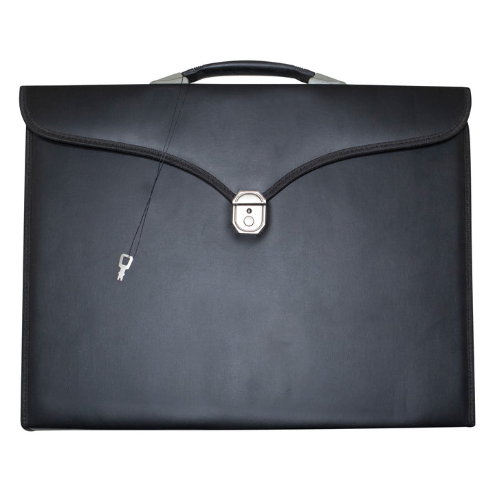 Masonic Apron & Collar Case Single Handle Black Leather
