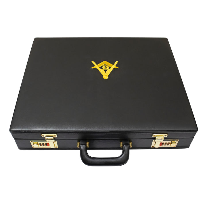 Masonic Apron Briefcase Grand, Square Compass G Gold