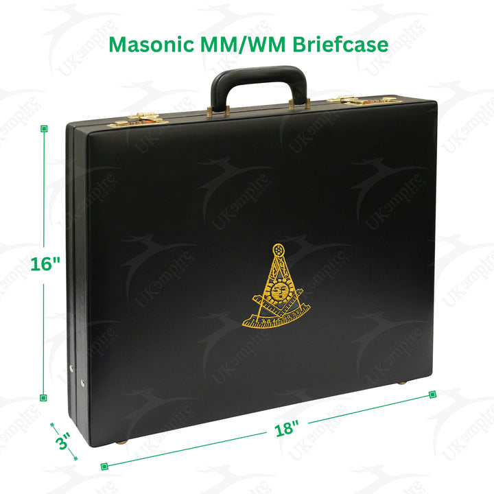 Masonic Apron Briefcase MM/WM, Past Master Gold