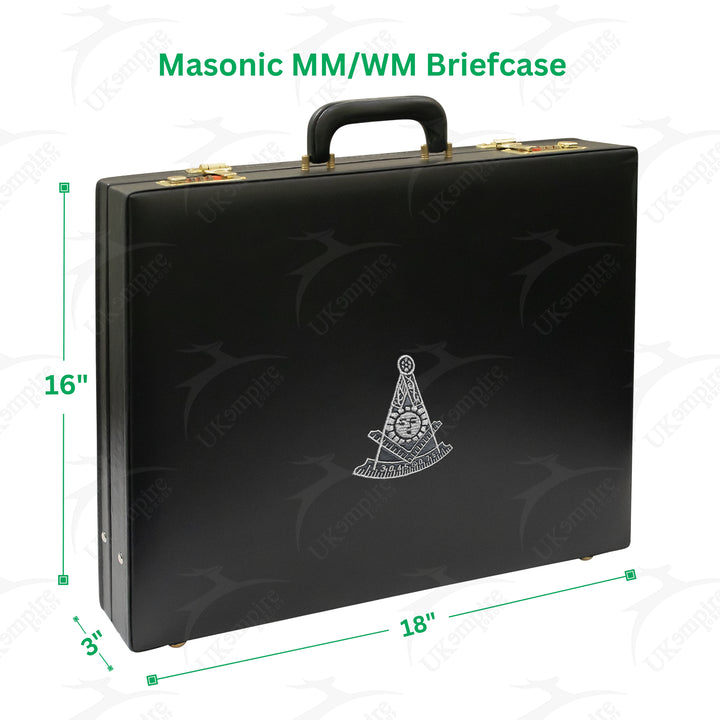 Masonic Apron Briefcase MM/WM, Past Master Silver