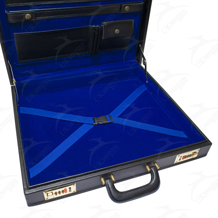 Masonic Apron Briefcase MM/WM Size – Black Leather