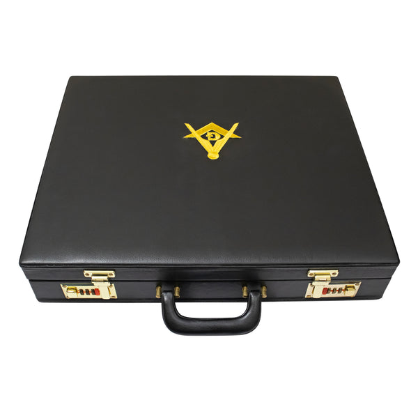 Masonic Apron Briefcase MM/WM, Square Compass G Gold