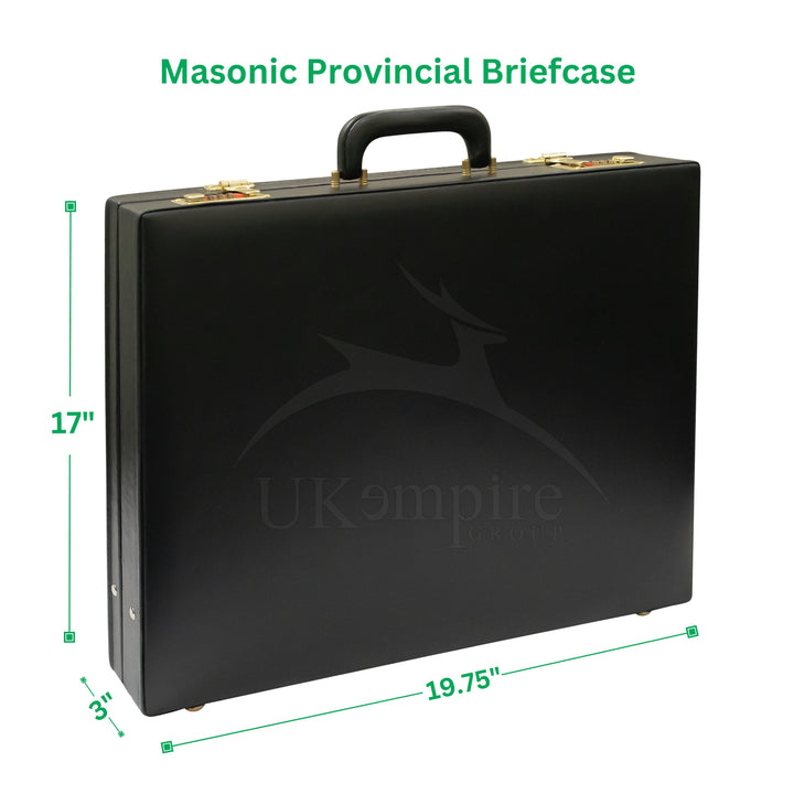 Masonic Apron Briefcase Provincial Size – Black Leather